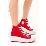Tonny Black Women's Red Comfortable Fit Thick Soled Long Sneakers. cene