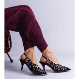 Gemre Black braided sandals with stones Ellania | Shoptok.si