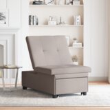 vidaXL 3-v-1 kavč za spanje s potegljivim dizajnom v taupe tkanini | Shoptok.si