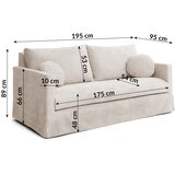 Ropez Kremno bela sedežna garnitura 195 cm Paphos – | Shoptok.si