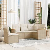 Maison Chic Seti vrtnega pohištva - Vrtna garnitura - Vrtni pohištvo set 5-delna z blazinami bež poli ratan, (21816197) | Shoptok.si