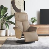  Naslonjač od umjetne kože s osloncem za noge boja cappuccina | shoptok.hr