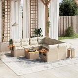 Maison Chic Seti vrtnega pohištva - Vrtna garnitura 9-delna z blazinami bež poli ratan, (21804541) | Shoptok.si