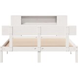  Knjižna postelja brez vzmetnice bela 135x190 cm trdna borovina, (21653658) | Shoptok.si