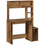 Maison Chic pisalna miza - računalniška miza s policami starinski les 100x45x140 cm inž. les, (21785234) | Shoptok.si