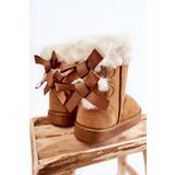Boto Children's Insulated Snow Boots With Bows Beige Funky | ePonuda.com