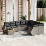 vidaXL 10-dijelni set vrtnih sofa od poliratana s jastucima sivi | shoptok.hr