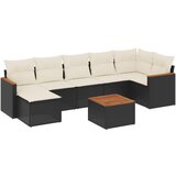 Maison Chic Seti vrtnega pohištva - Vrtna garnitura - Vrtni pohištvo set 8-delna z blazinami črn poli ratan, (21799060) | Shoptok.si