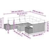  Sjedeća garnitura za vrt 9 kom. Crna poliratan | shoptok.hr