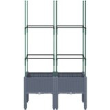  Vrtna sadilica s rešetkom siva 80 x 40 x 142 5 cm PP | shoptok.hr