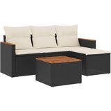  The Living Store Vrtna sedežna garnitura 5-delna z blazinami črn poli ratan - Vrtna Sedežna Garniture, (21451519) | Shoptok.si