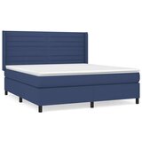 vidaXL Krevet s oprugama i madracem plavi 160x200 cm od tkanine | shoptok.hr