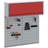  Set orodjarne in pegboarda v 3 delih, stensko nameščen, rdeča kovina, (22048531) | Shoptok.si