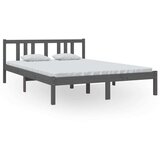  Posteljni okvir siv iz trdnega lesa 140x200 cm, (20646404) | Shoptok.si