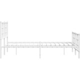  Metalni okvir kreveta uzglavlje i podnožje bijeli 120x200 cm | shoptok.hr