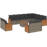  13-dijelni set vrtnih sofa od poliratana s jastucima sivi | shoptok.hr