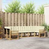  Set vanjskih sofa 7 kom. Bijela i krem Smeđa 304 x 128,5 x 73 cm | Shoptok.si