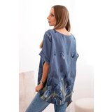 Kesi Włoski Women's cotton shirt with a floral pattern denim | shoptok.hr