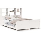 vidaXL Knjižna postelja brez vzmetnice bela 120x190 cm trden les | Shoptok.si