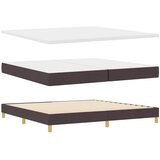  LED Box Spring Krevet Tamno smeđa 200 x 200 cm tkanina | shoptok.hr
