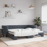 vidaXL Izvlečna dnevna postelja temno siva 90x200 cm žamet, (20929942) | Shoptok.si