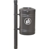 PROCITY Zunanja posoda za odpadke GUSTAVIA, prostornina 40 l, s stranskimi stebriči, sive barve | Shoptok.si