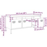 TV ormarić crni 101 5x39x43 5 cm hladno valjani čelik | shoptok.hr