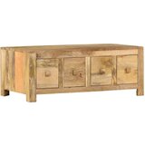 Furnova Klubska mizica s 4 predali 90x50x35 cm trden mangov les, (21914994) | Shoptok.si