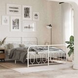 Metalni okvir kreveta uzglavlje i podnožje bijeli 150 x 200 cm | shoptok.hr