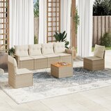  7-dijelni set vrtnih sofa od poliratana s jastucima bež | shoptok.hr