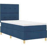  Postelja z vzmetnico z vzmetnico Modra 80 x 200 cm blago, (5000128642) | Shoptok.si
