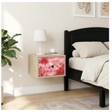 vidaXL Wall-mounted noćni ormarić AACHEN 2 kom. Hrast sonoma - Hrast sonoma Ružičasti uzorak palme 2 | shoptok.hr