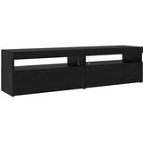  Set TV komoda S LED lampica 3 pcs Crni hrast 270 x 35 x 40 cm | Eponuda.com