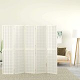  Sklopiva sobna pregrada 5 panela japanski stil 200x170cm bijela | shoptok.hr