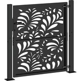  Vrtna vrata crna 100x100 cm čelični valoviti dizajn | shoptok.hr