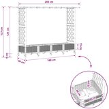  Povišeni krevet s mrežom i krovom Smeđa 203 x 40 x 127 cm PP | Eponuda.com