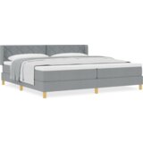 vidaXL Krevet s box springom i madracem svjetlosive boje 200x200 cm, Uzglavlje dizajn s dijamantnim blokovima svjetlosive boje 200 cm | shoptok.hr