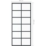  Klizna vrata od stakla ESG i aluminija 90 x 205 cm crna | shoptok.hr