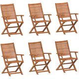  Sklopive vrtne stolice 6 kom 57x66x95 cm masivno drvo bagrema | shoptok.hr