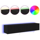 TV zidni ormar s LED svjetlima 2 pcs Crni hrast 80 x 35 x 31 cm | Eponuda.ba