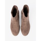 Shelvt Classic dark beige ankle boots with a stable heel | ePonuda.com