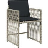 vidaXL Vrtni stoli z blazinami 4 kosi svetlo siv poli ratan | Shoptok.si