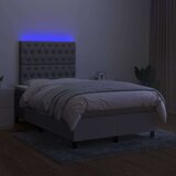  Box spring postelja z vzmetnico LED sv. siva 120x200 cm blago, (20789645) | Shoptok.si