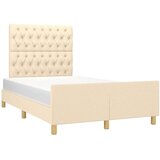  Okvir kreveta bez madraca krem 120 x 200 cm od tkanine | shoptok.hr