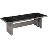 vidaXL Vrtni stol od poliratana i stakla 240 x 90 x 74 cm | shoptok.hr