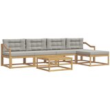  Set vanjskih sofa 6 kom. Bijela i svjetlosiva Poliester | shoptok.hr