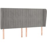  Vzglavje z ušesi svetlo sivo 163x23x118/128 cm žamet, (20793640) | Shoptok.si