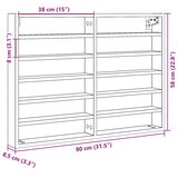  Vitrina boja smeđeg hrasta 80x8,5x58 cm od konstruiranog drva | shoptok.hr