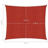 vidaXL Senčno jadro 160 g/m² rdeče 2,5x2,5 m HDPE | Shoptok.si