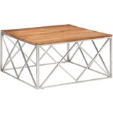 Furnova Klubska mizica nerjaveče jeklo in trden akacijev les, (21914391) | Shoptok.si
